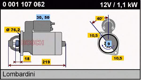 Стартер 0001107062 Bosch