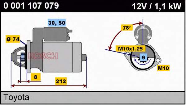 0001107079 Bosch Стартер двигуна