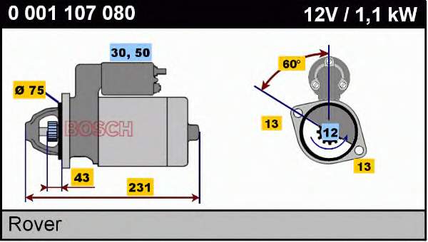 0001107080 Bosch Стартер двигуна