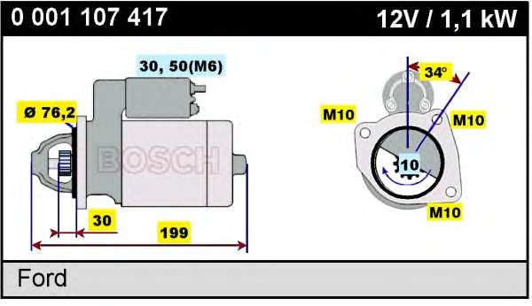 0001107417 Bosch Стартер двигуна