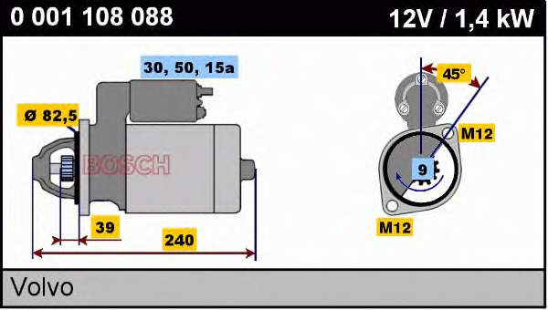 0001108088 Bosch Стартер двигуна