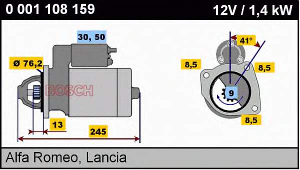Стартер Bosch 0001108159 ціна, від 103.94 USD