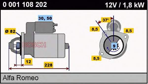 0001108202 Bosch Стартер двигуна