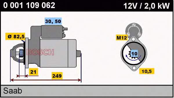 Стартер Bosch 0001109062 ціна, від 33.75 USD
