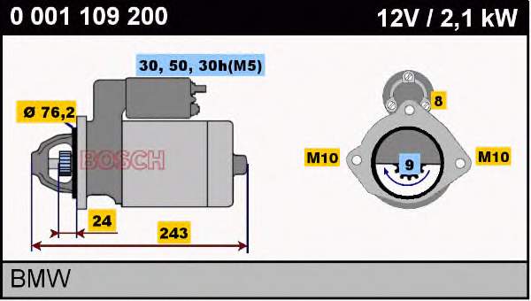 Купити 0001109200 Bosch Стартер