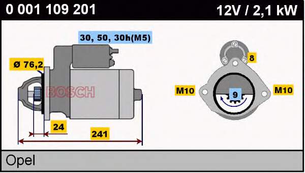 Стартер Bosch 0001109201 ціна, від 93.64 USD