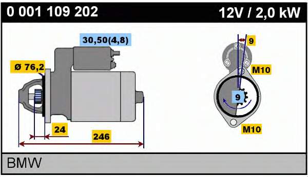 0001109202 Bosch Стартер двигуна