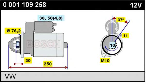 0001109258 Bosch стартер