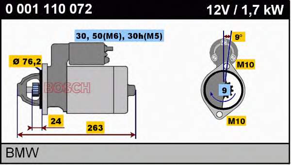 0001110072 Bosch Стартер двигуна