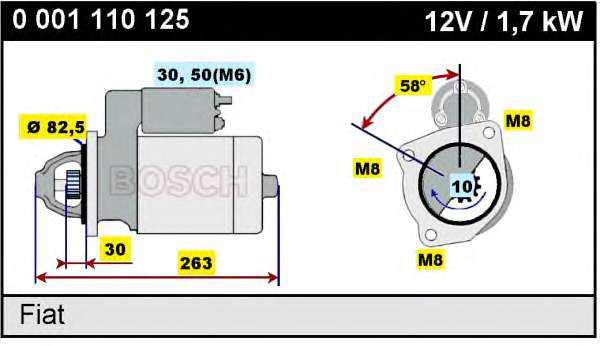 0001110125 Bosch Стартер двигуна