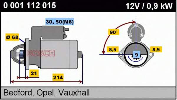 0001112015 Bosch Стартер двигуна