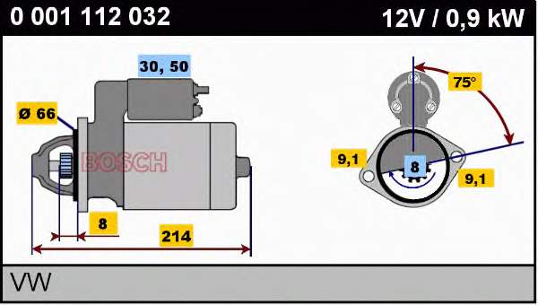 Купити 0001112032 Bosch Стартер
