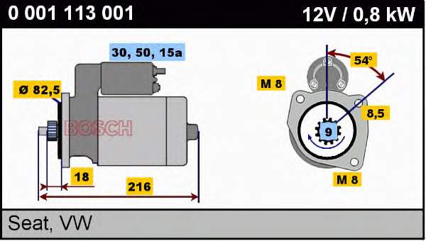 0001113001 Bosch Стартер двигуна
