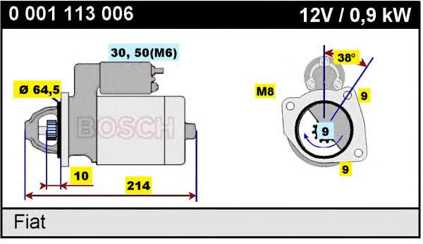 Купити 0001113006 Bosch Стартер