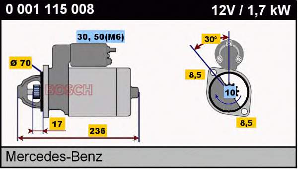 Купити 0001115008 Bosch Стартер