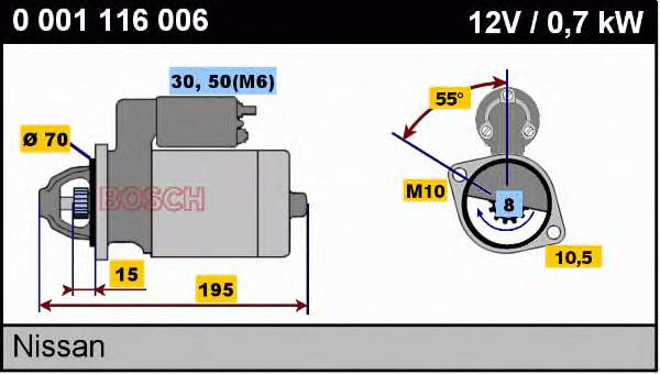 0001116006 Bosch Стартер двигуна