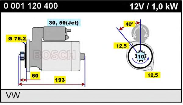 Стартер Bosch 0001120400 ціна, від 47.70 USD
