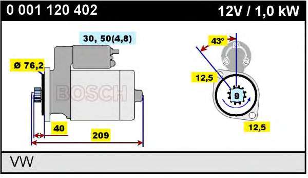 Купити 0001120402 Bosch Стартер