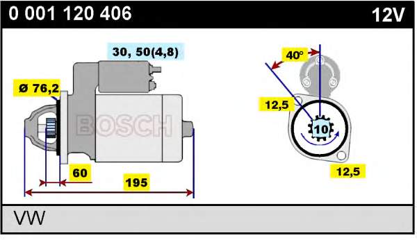 Стартер 0001120406 Bosch