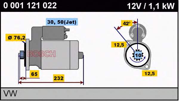 Стартер 0001121022 Bosch