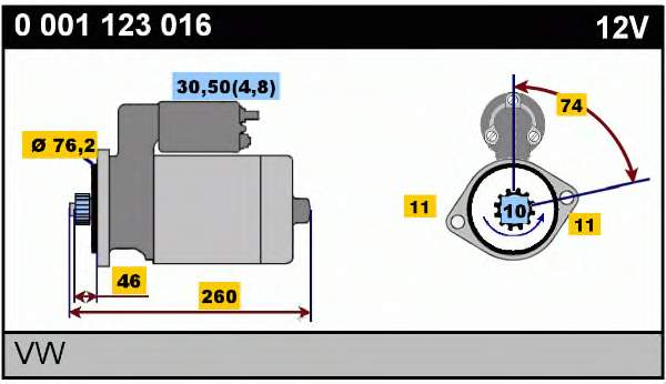0001123016 Bosch Стартер двигуна