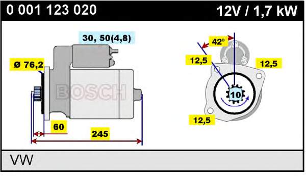 Стартер Bosch 0001123020 ціна, від 107.51 USD