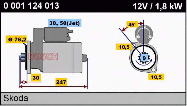 Стартер Bosch 0001124013 ціна, від 111.37 USD