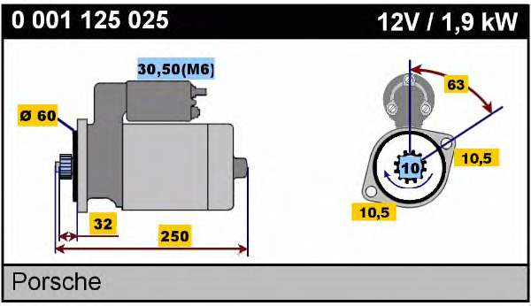 0001125025 Bosch Стартер двигуна