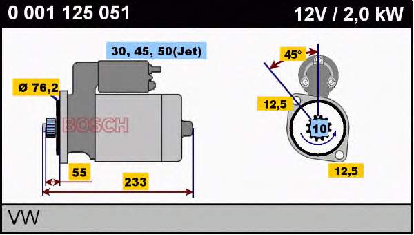 0001125051 Bosch Стартер двигуна