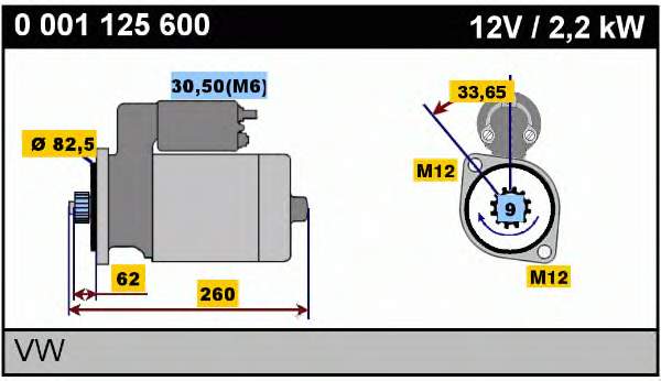 Стартер Bosch 0001125600 ціна, від 63.34 USD