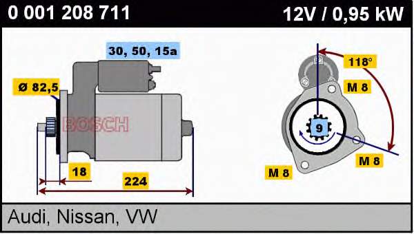 Купити 0001208711 Bosch Стартер