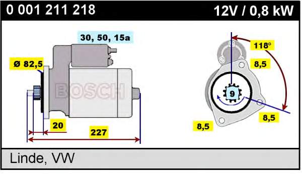 0001211218 Bosch Стартер двигуна