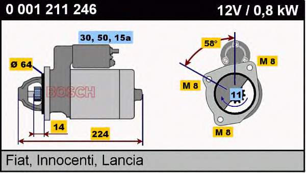 Стартер Bosch 0001211246 ціна, від 84.65 USD