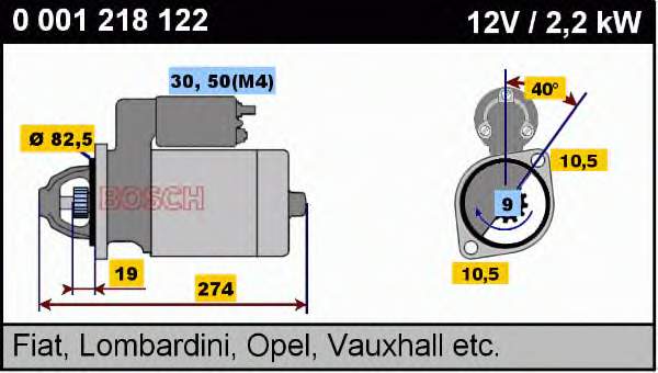 Стартер Bosch 0001218122 ціна, від 19.33 USD