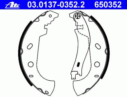 Колодки гальмові задні, барабанні 03013703522 ATE