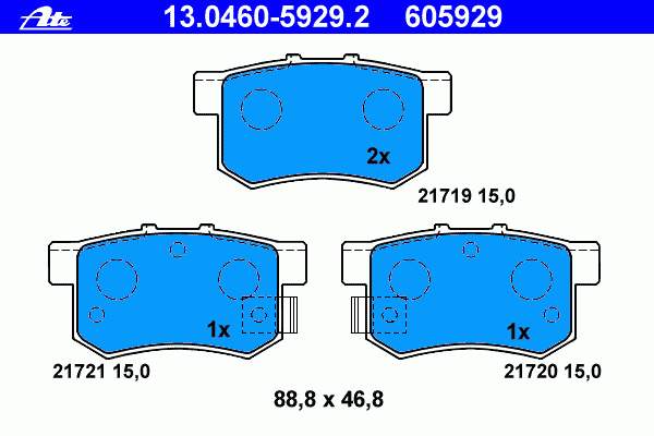 Задні дискові колодки ATE 13046059292