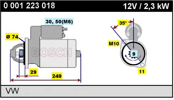 0001223018 Bosch Стартер двигуна