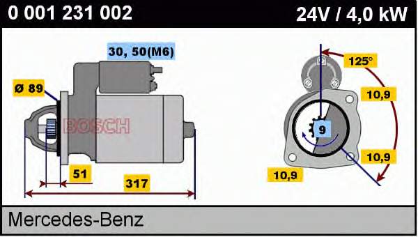 0001231002 Bosch стартер