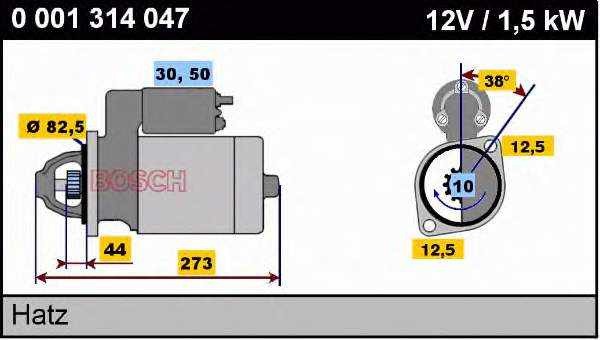 Стартер 0001314047 Bosch