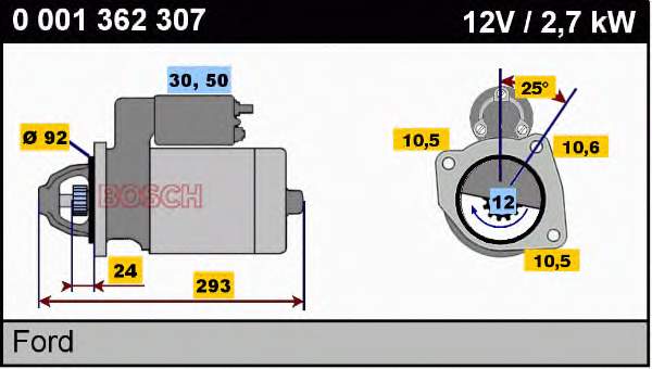 0001362307 Bosch Стартер двигуна