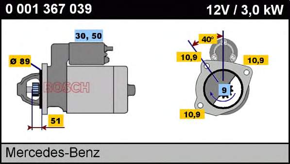 Купити 0001367039 Bosch Стартер