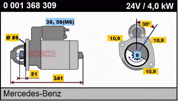 Стартер 0001368309 Bosch