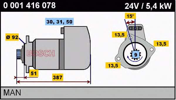 0001416078 Bosch Стартер двигуна