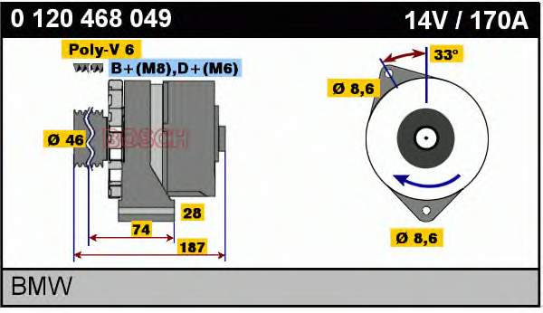 Генератор BMW 12311725945 ціна, від 1671.71 USD