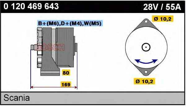 Генератор 0120469643 Bosch