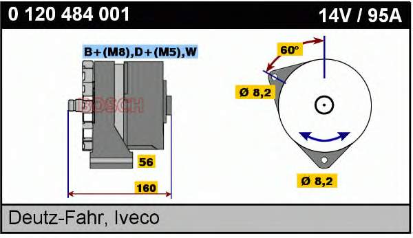 Генератор 0120484001 Bosch