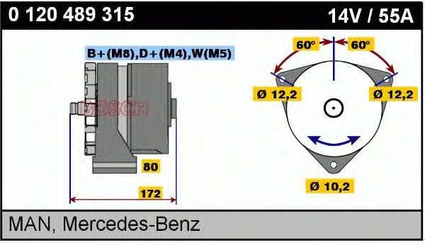 0120489315 Bosch Авто генератор