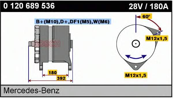 Генератор автомобільний Mercedes A0091542502