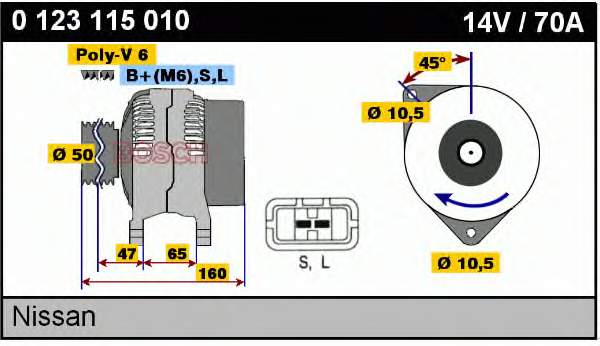 Генератор Bosch 0123115010 ціна, від 34.01 USD