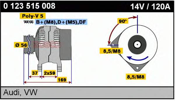 0123515008 Bosch Авто генератор